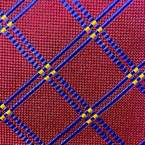 2for25 Ralph Lauren Silk Hand-Finished Men’s Tie Red Embroidered Preppy Designer - Picture 8 of 9